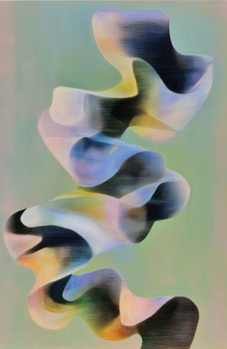 Pastel blue over black