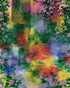 Blossoms over rainbow glass