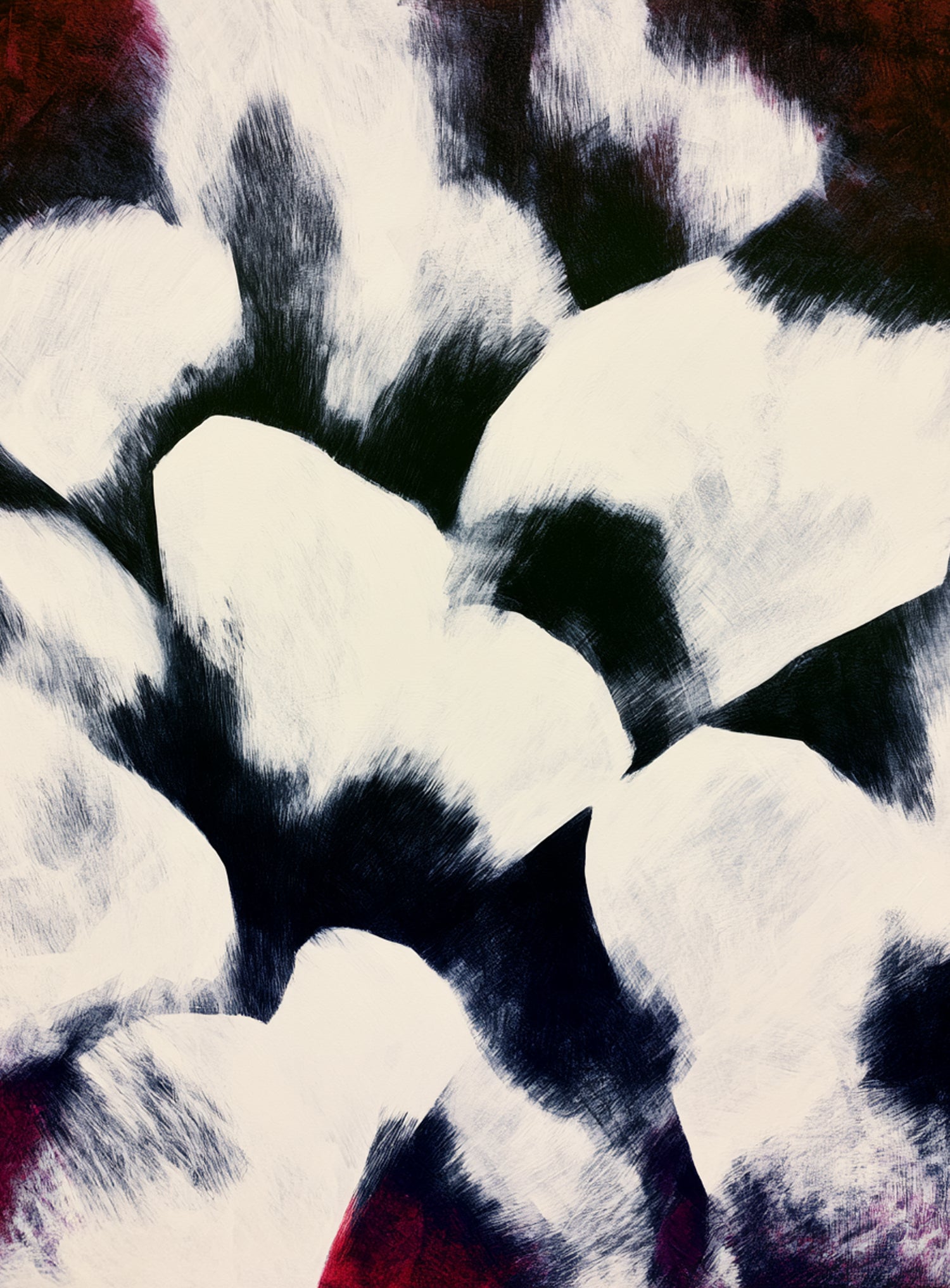 White blocks among dark ground