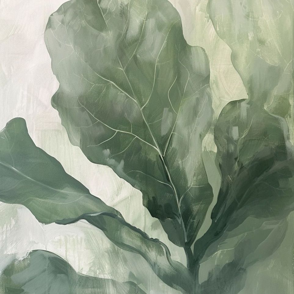 Sage leaves in pale light