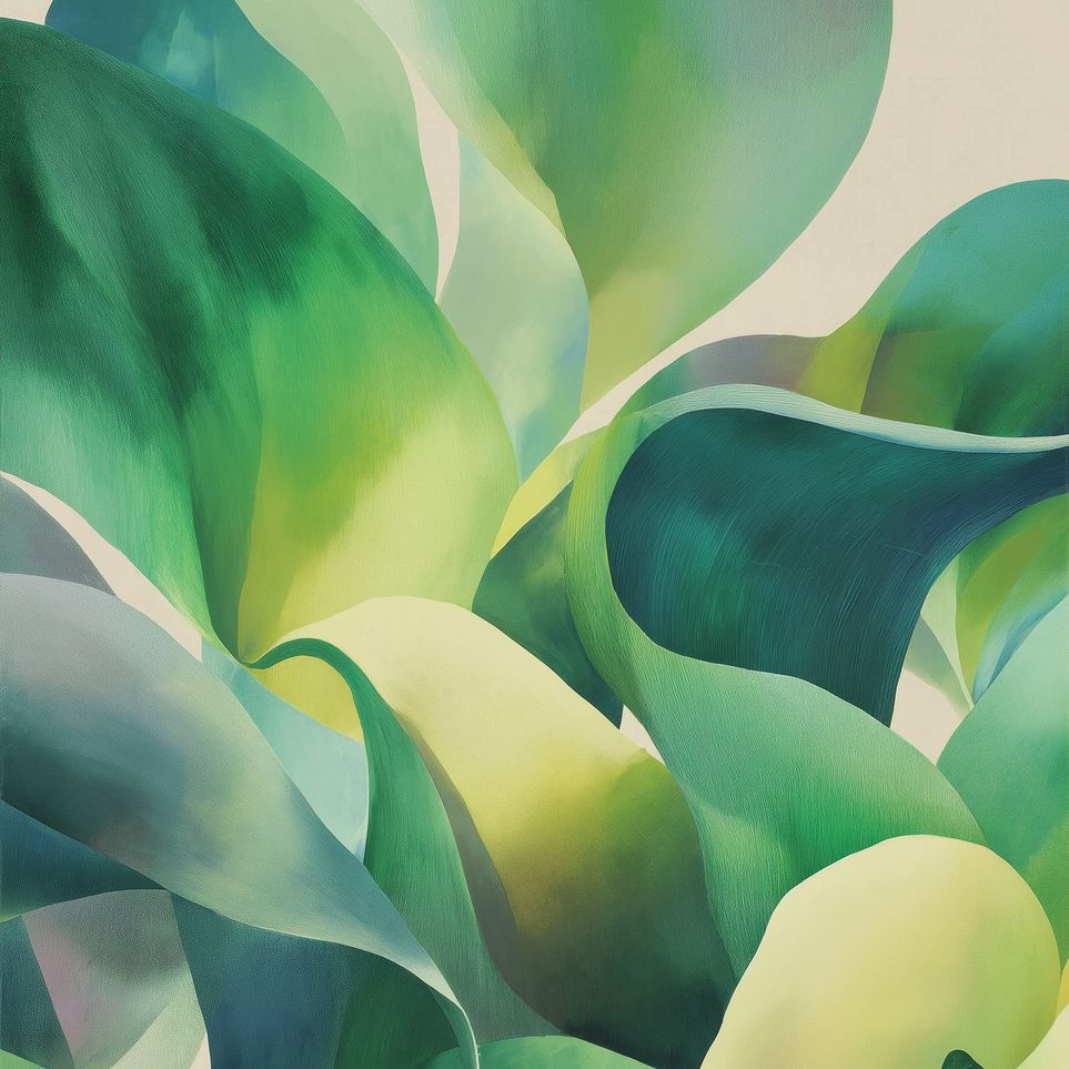 Green leaves in soft light