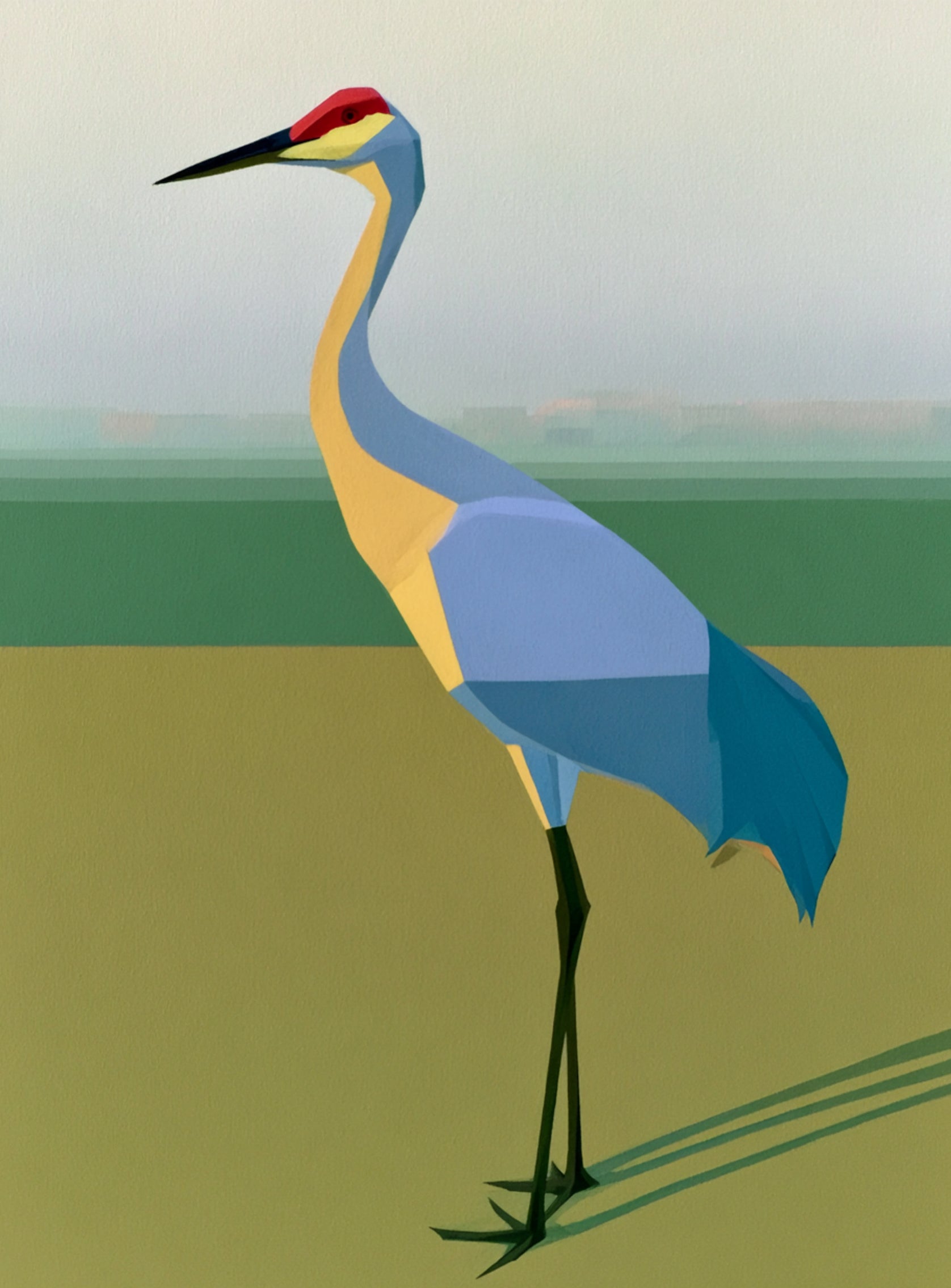 Still crane in flat light