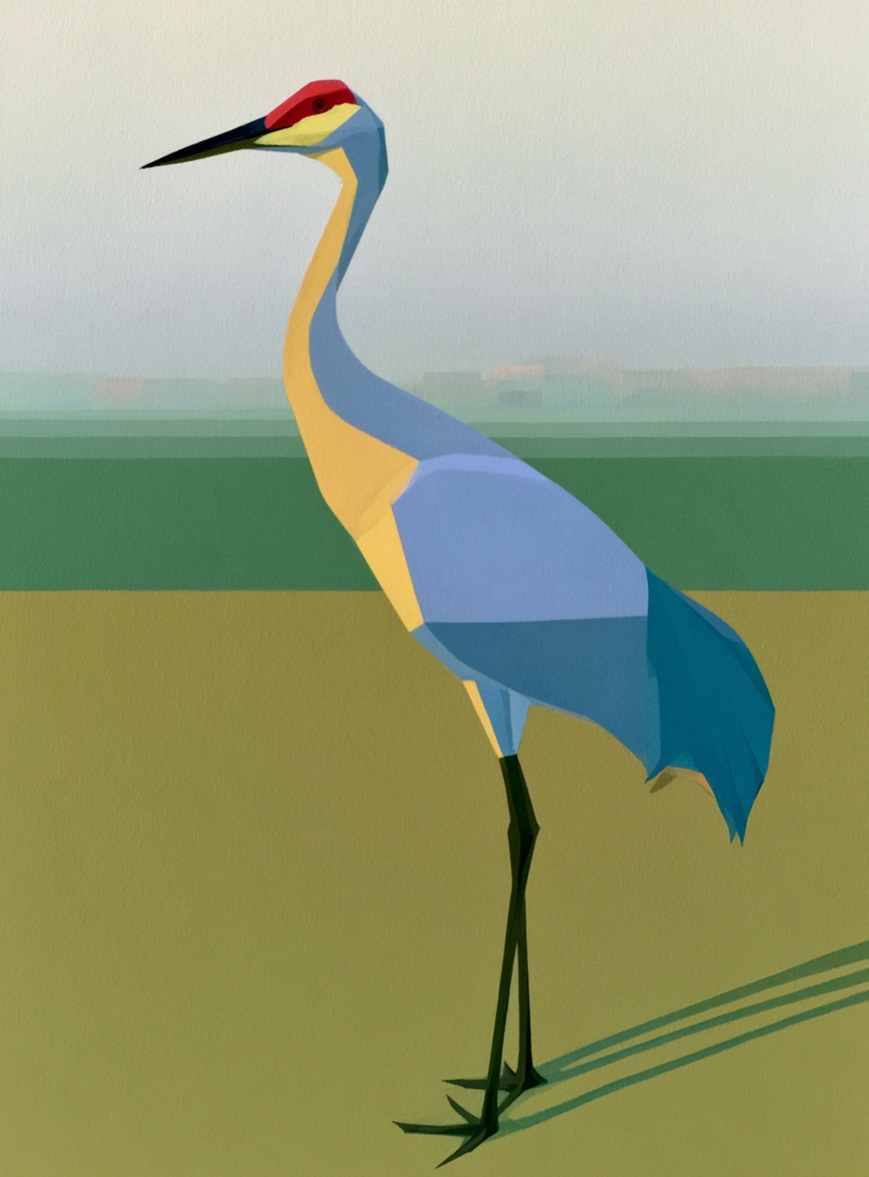 Still crane in flat light