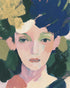 Portrait with pale flower