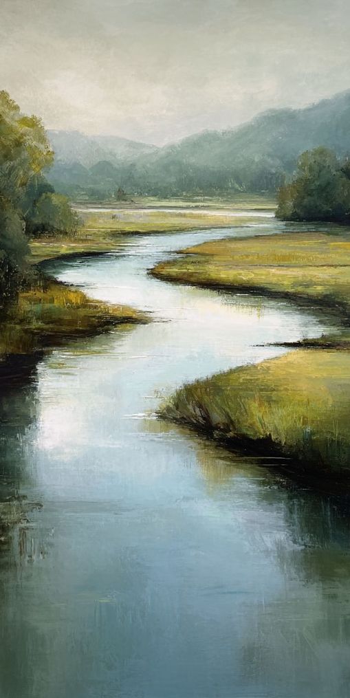 Pale sky in the river