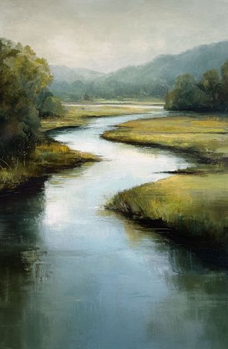 Pale sky in the river
