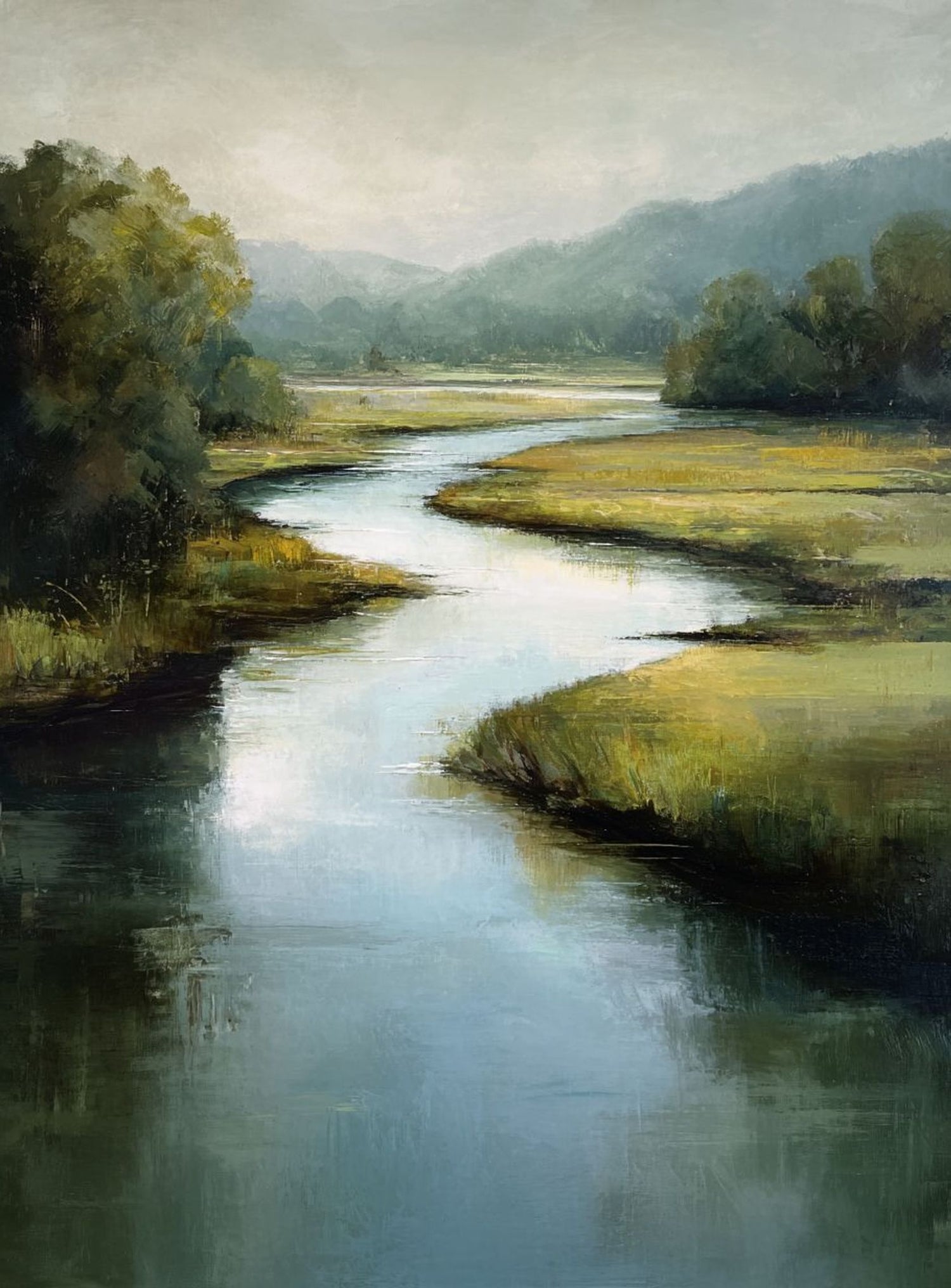 Pale sky in the river