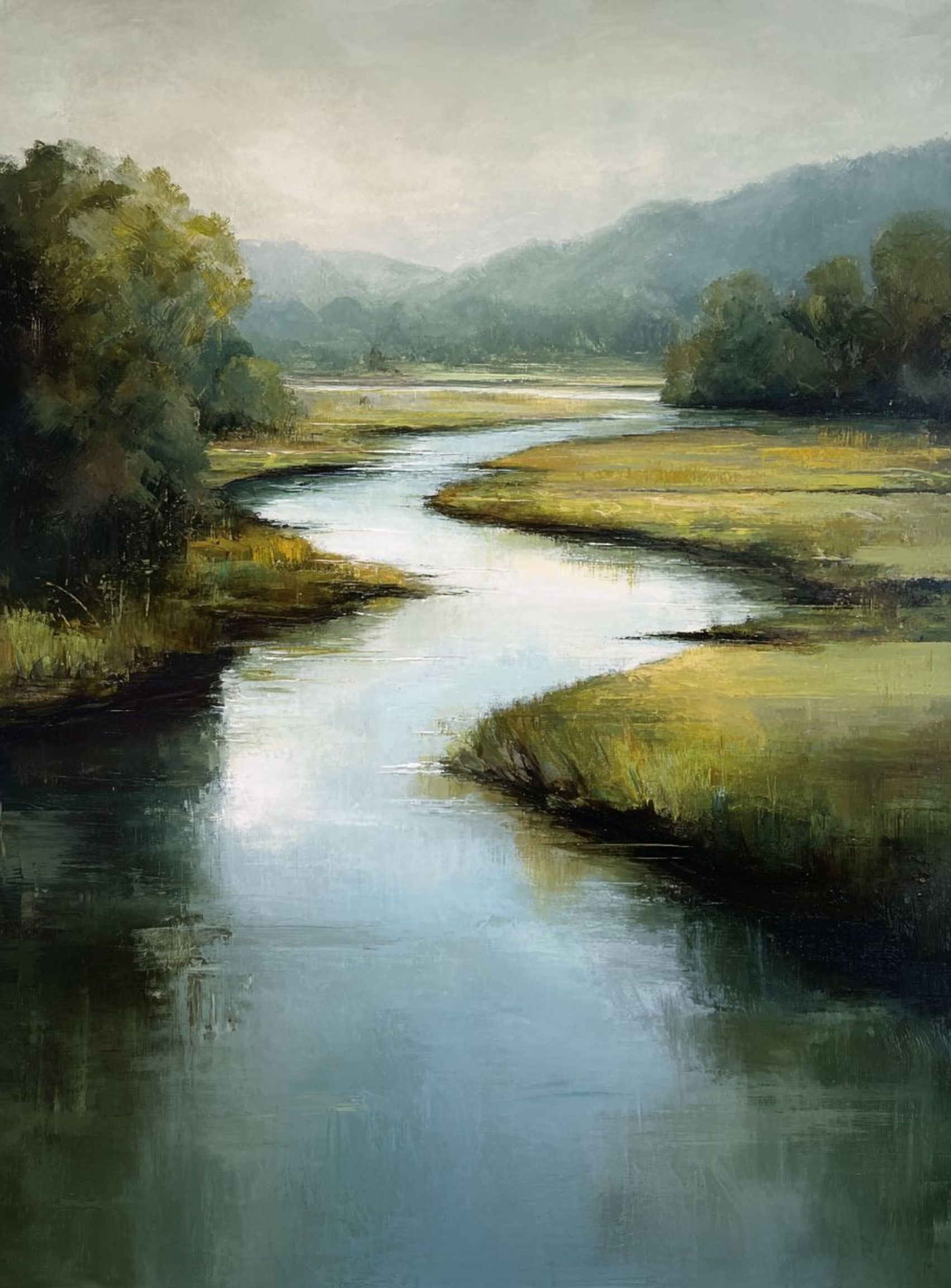 Pale sky in the river