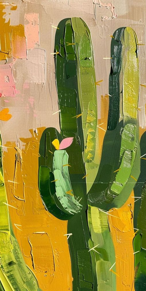 Cactus forms within ochre field