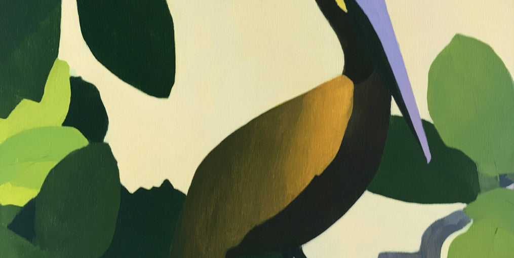 Long beak in green shade