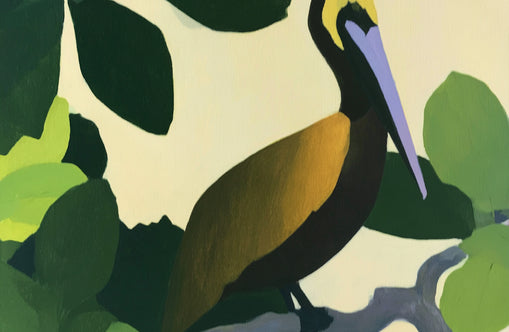 Long beak in green shade