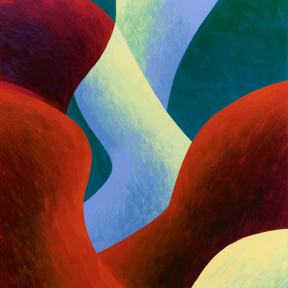 Curved bands in thick paint