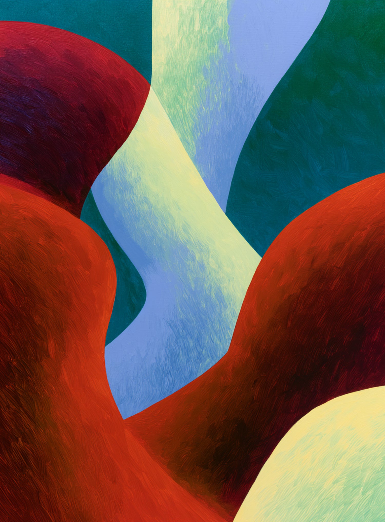 Curved bands in thick paint