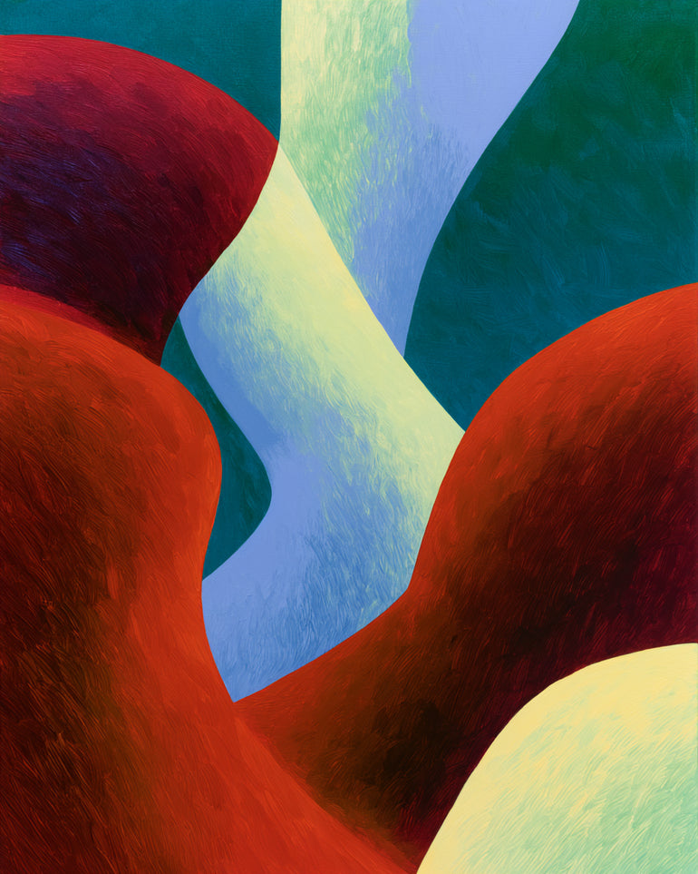 Curved bands in thick paint