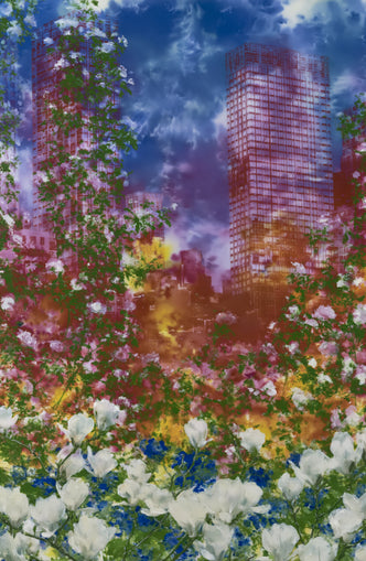 Flowers before storm towers