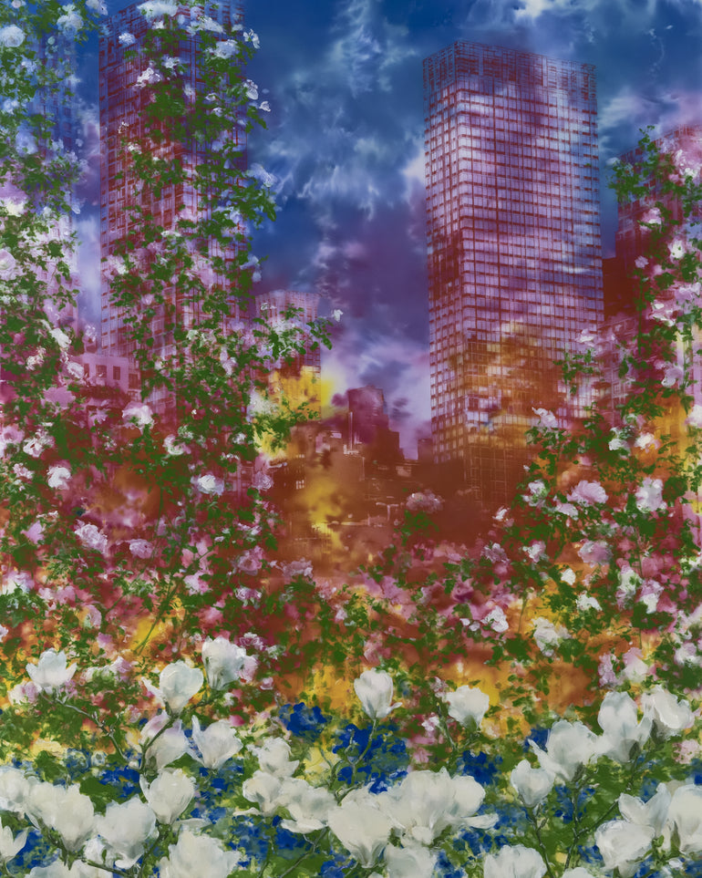 Flowers before storm towers