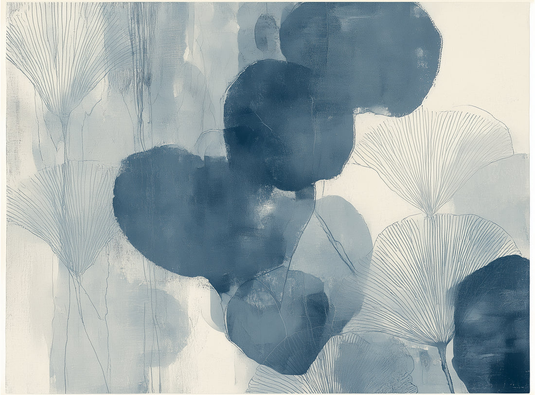 Dark leaves among pale fans