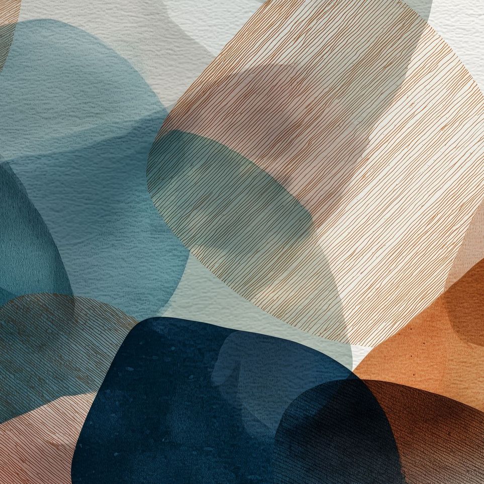 Translucent Ovals with Diagonal Grain