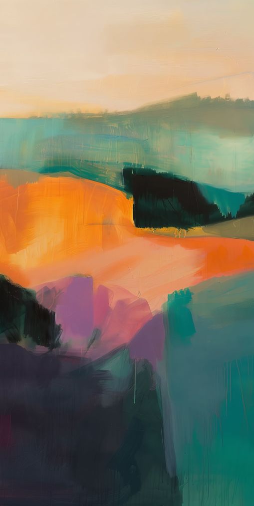 Teal Pressed Against Orange