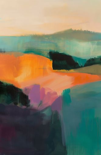 Teal Pressed Against Orange