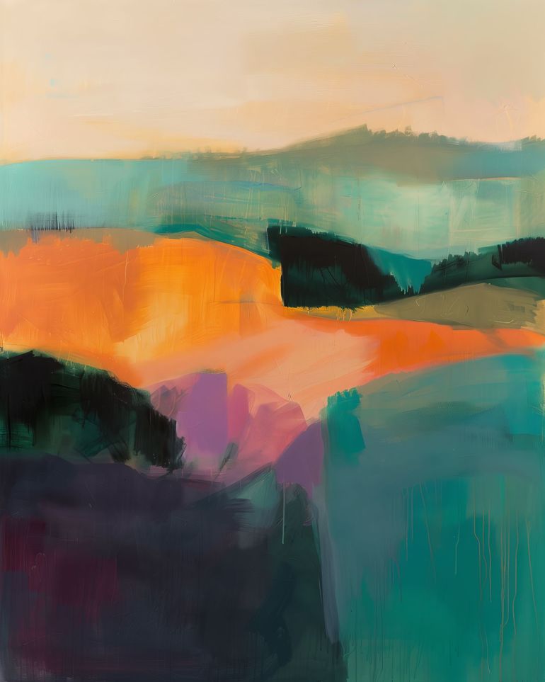 Teal Pressed Against Orange