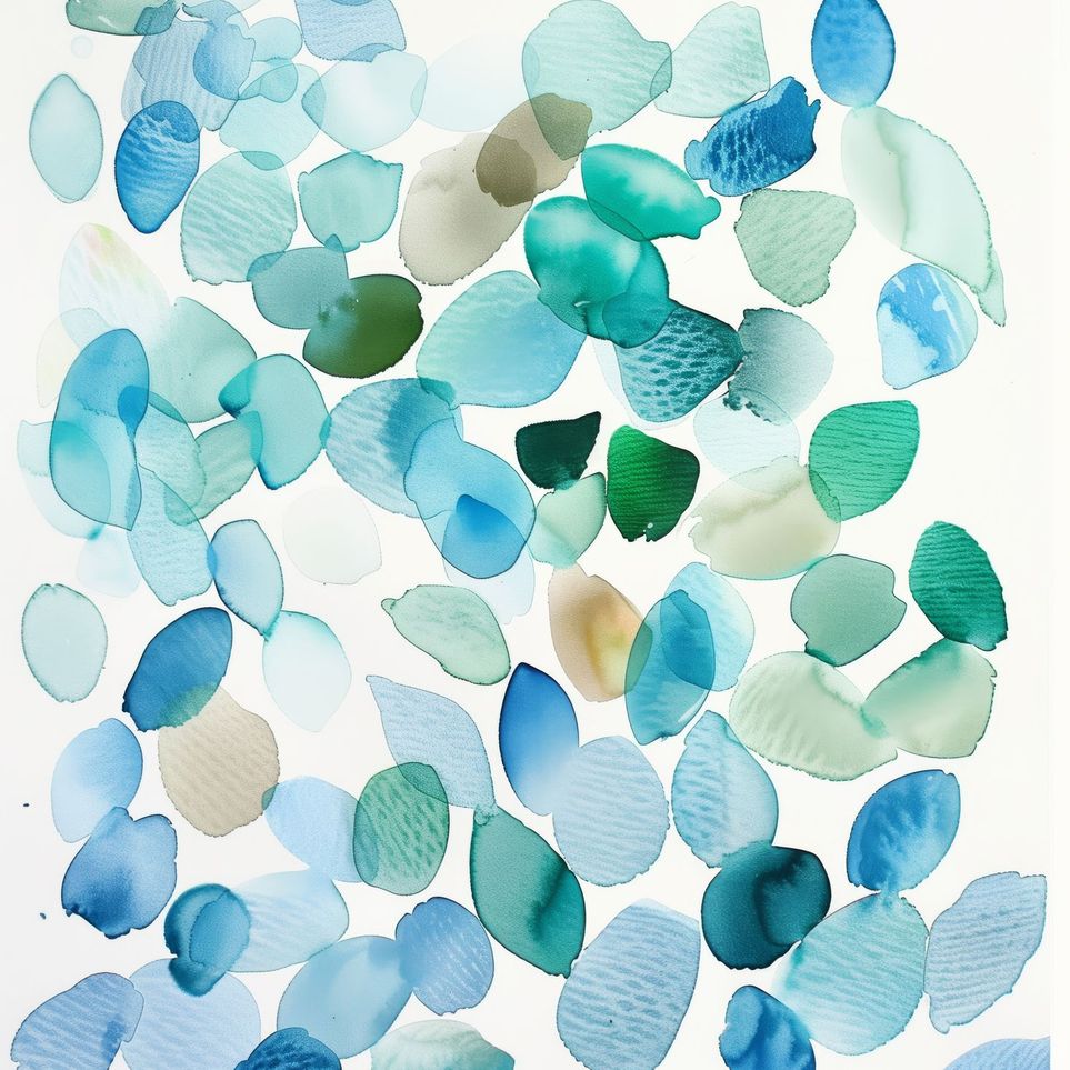 Blue and Green Petal Forms