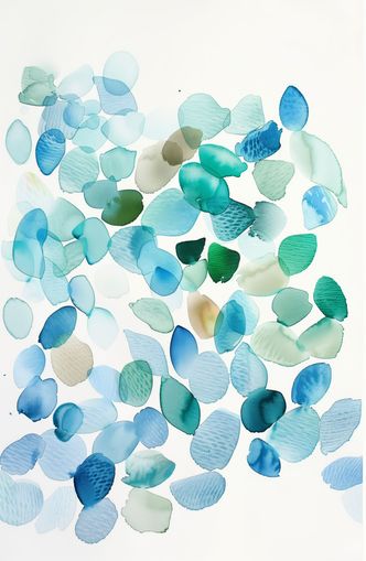 Blue and Green Petal Forms