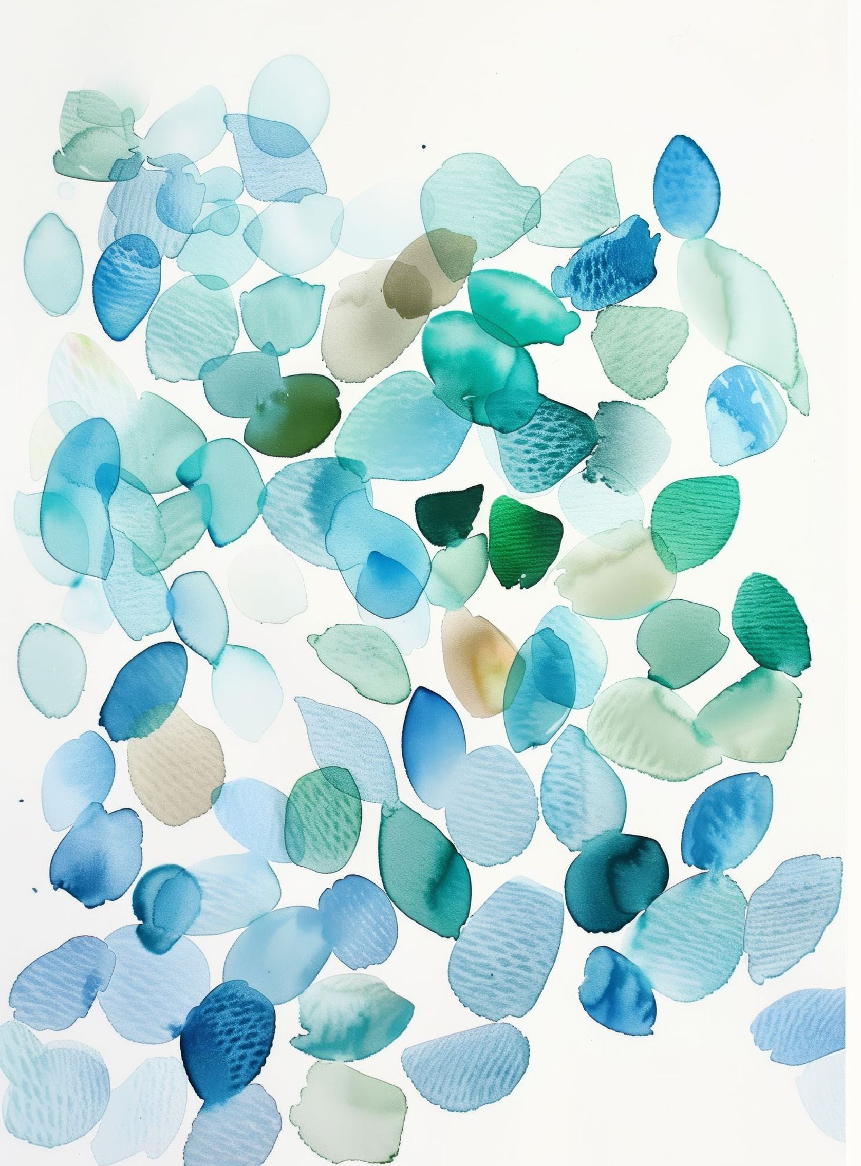 Blue and Green Petal Forms