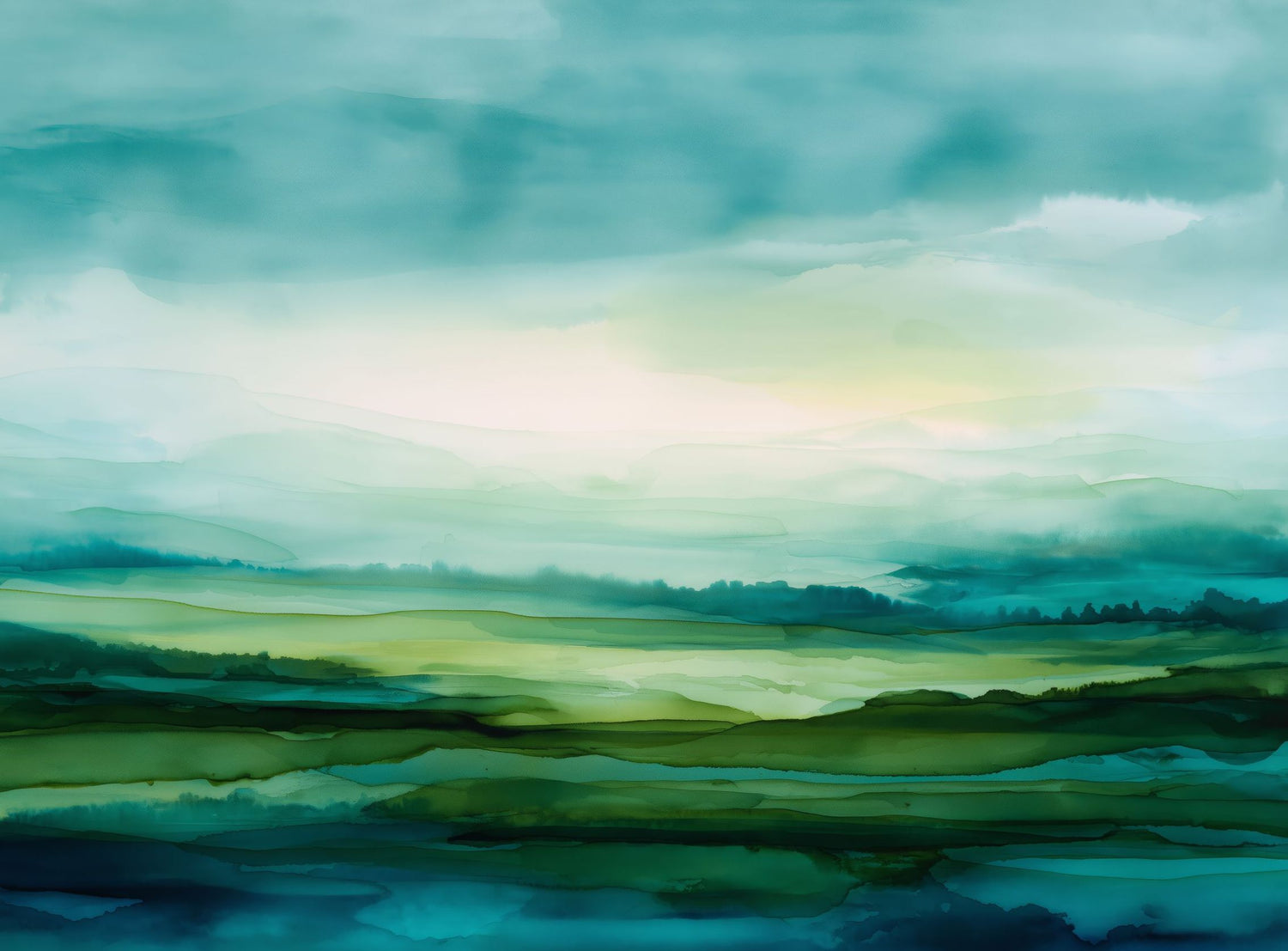 Emerald Bleeding into Teal