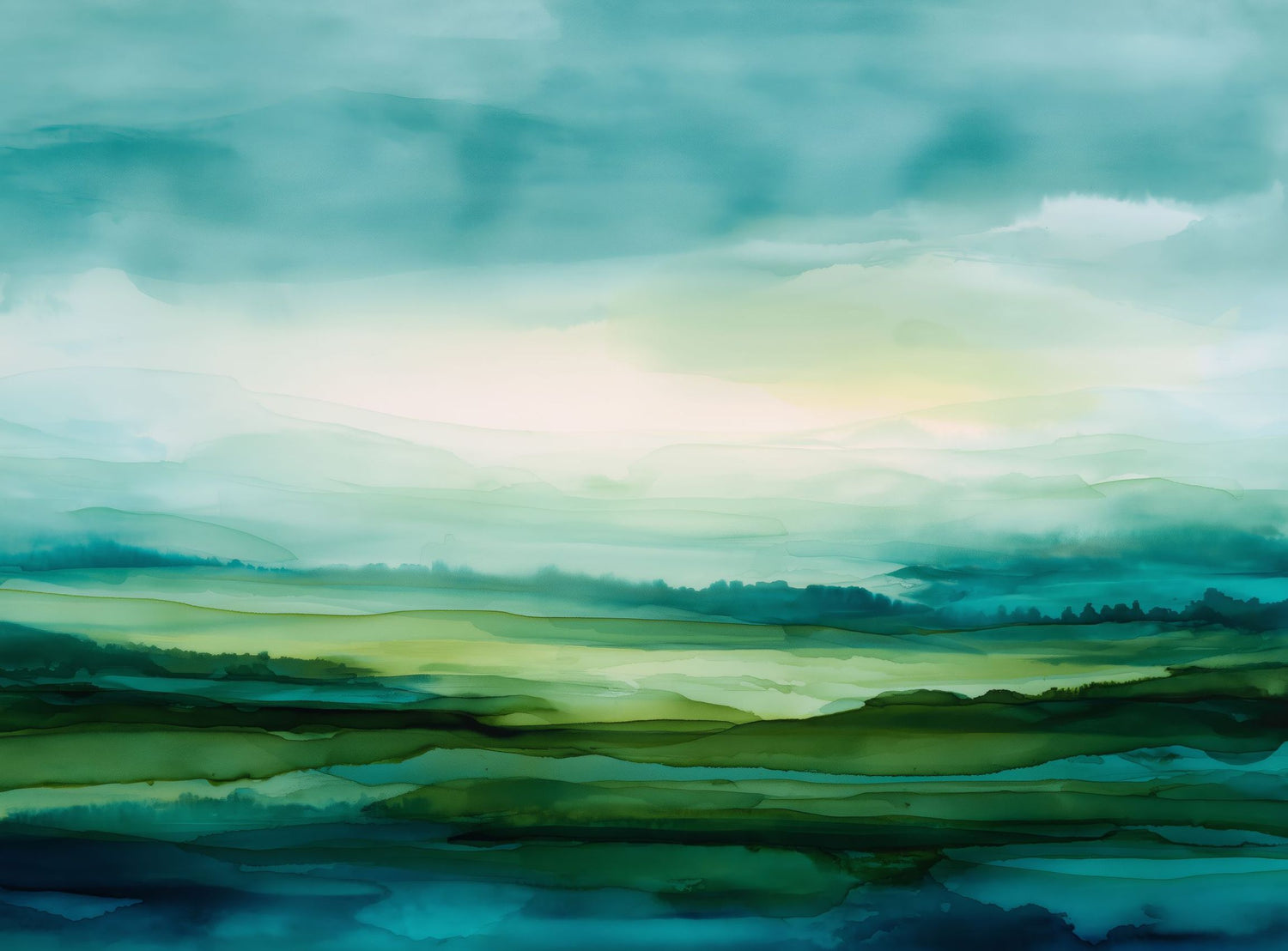 Emerald Bleeding into Teal
