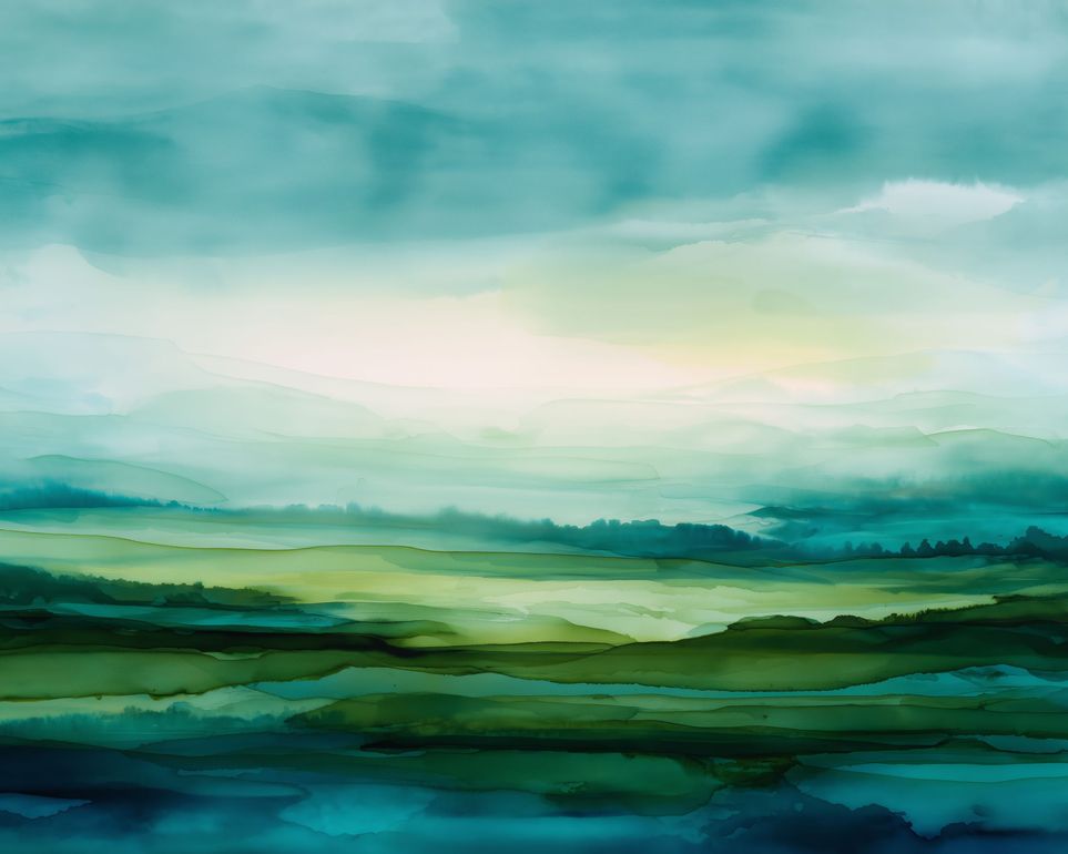 Emerald Bleeding into Teal