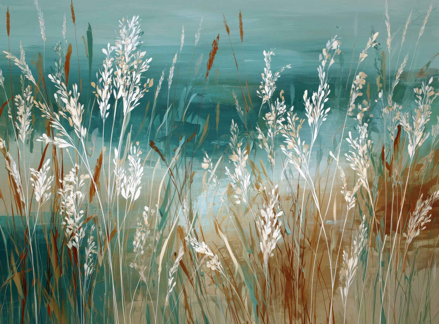White Meadow Grasses Before Water |