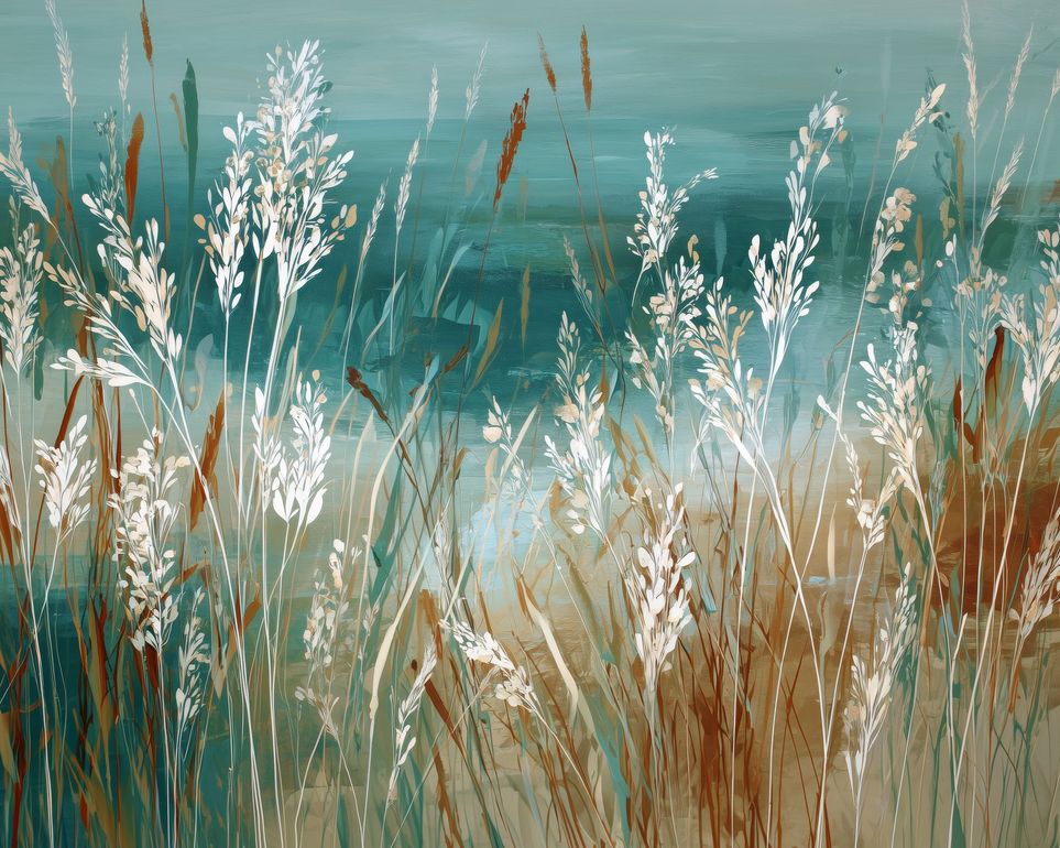 White Meadow Grasses Before Water |