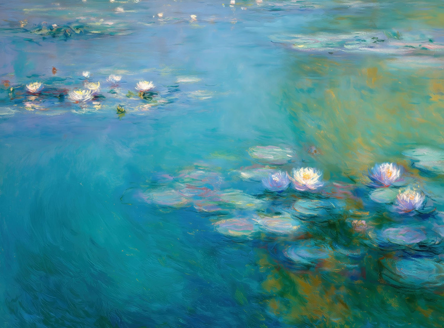 Still Water with Open Blossoms
