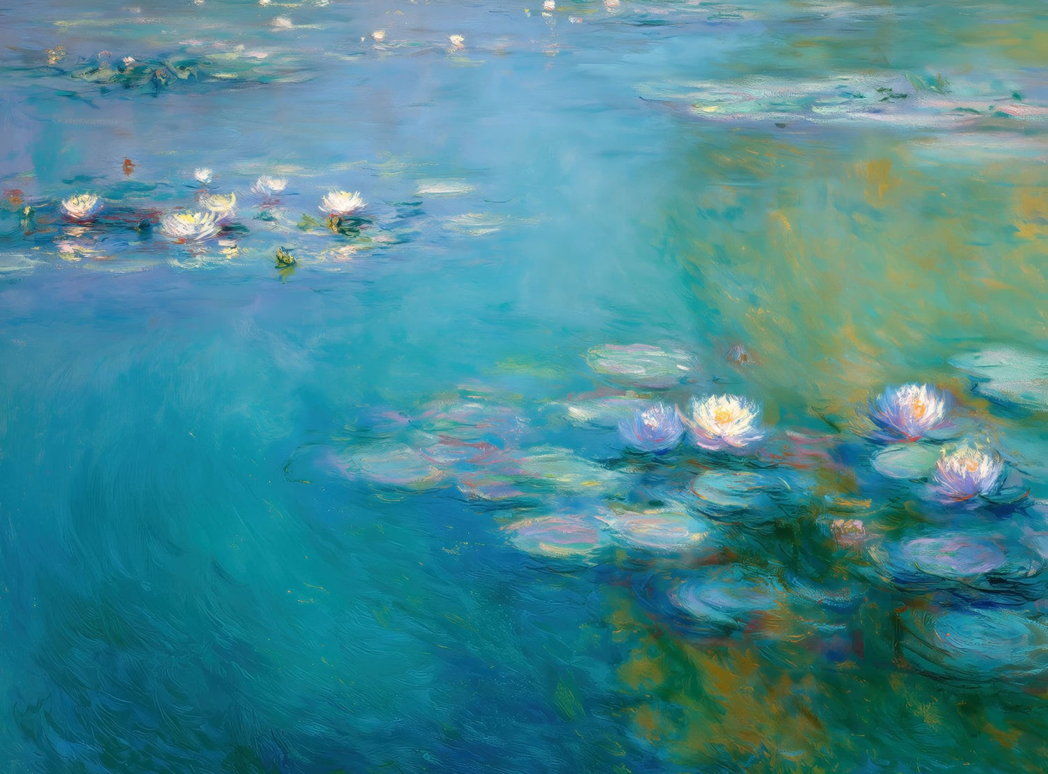 Still Water with Open Blossoms
