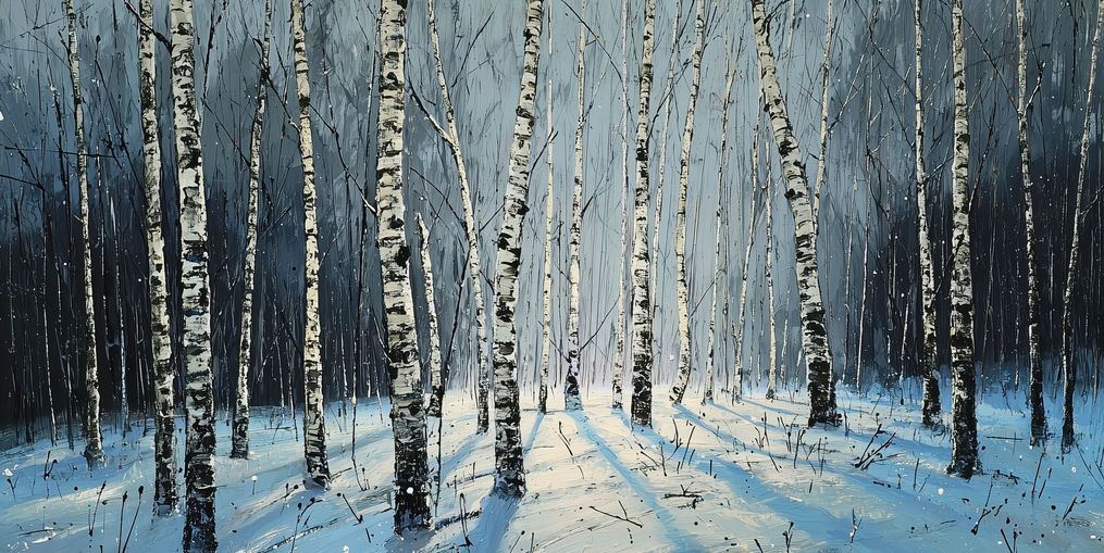 Birch Trees in Winter Light