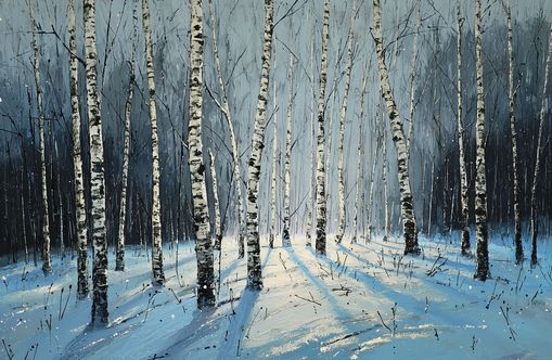 Birch Trees in Winter Light