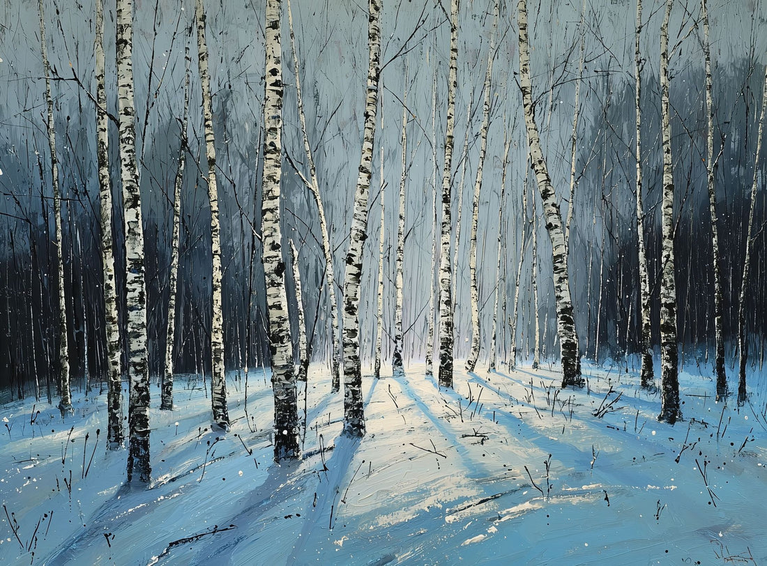Birch Trees in Winter Light