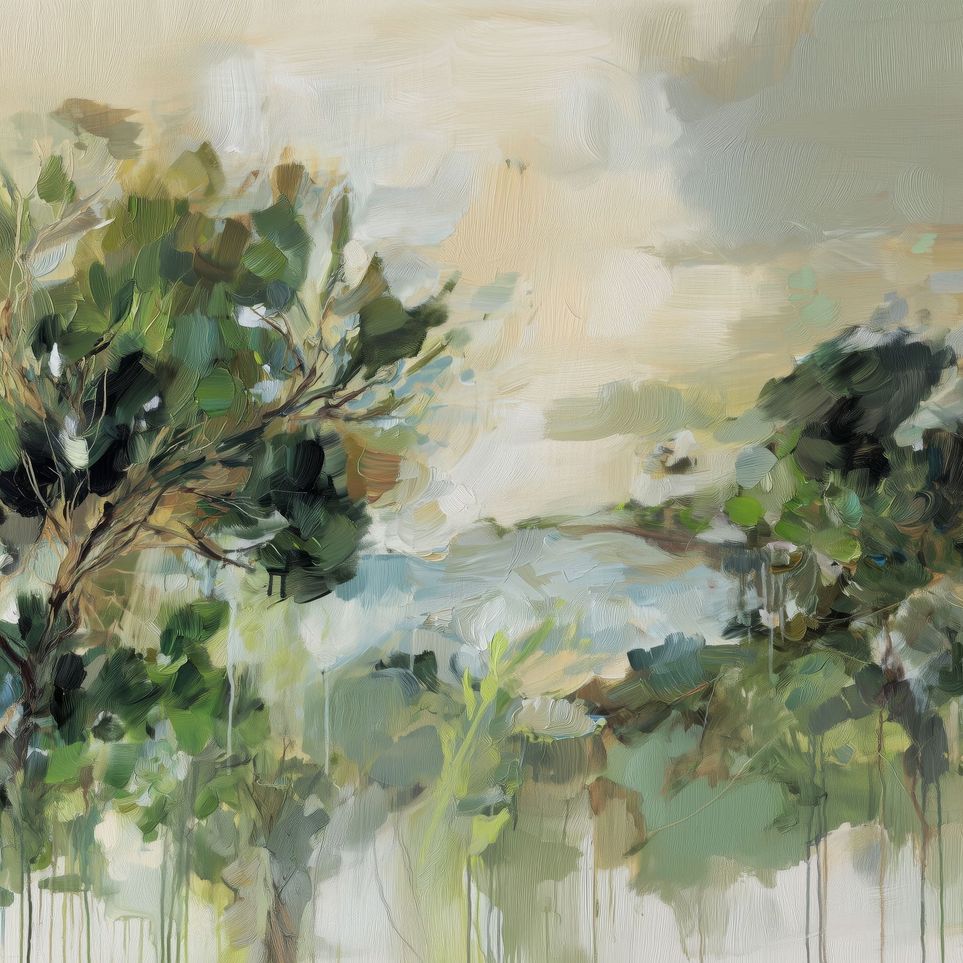 Hillside Trees in Loose Paint
