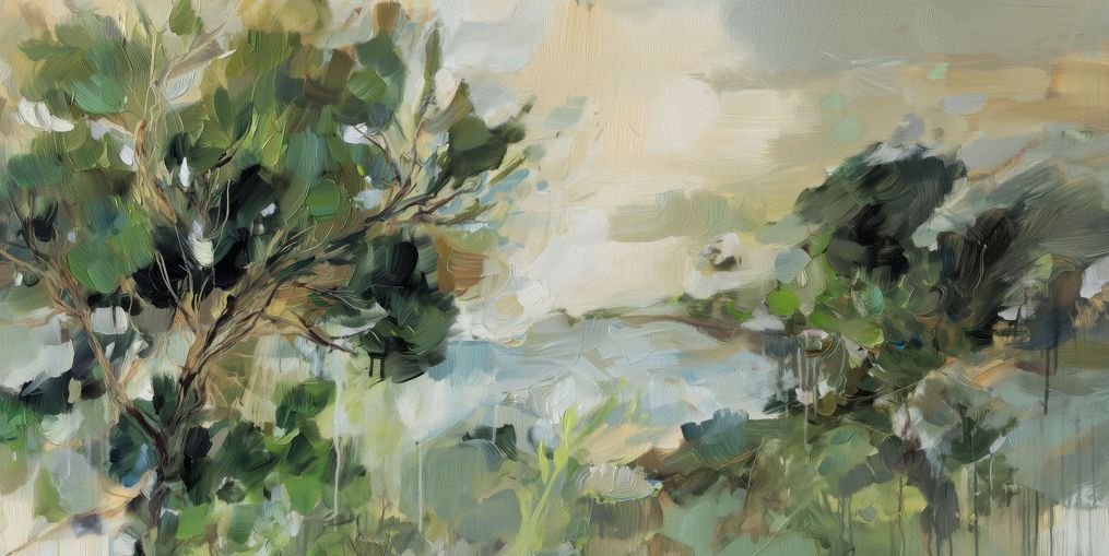 Hillside Trees in Loose Paint