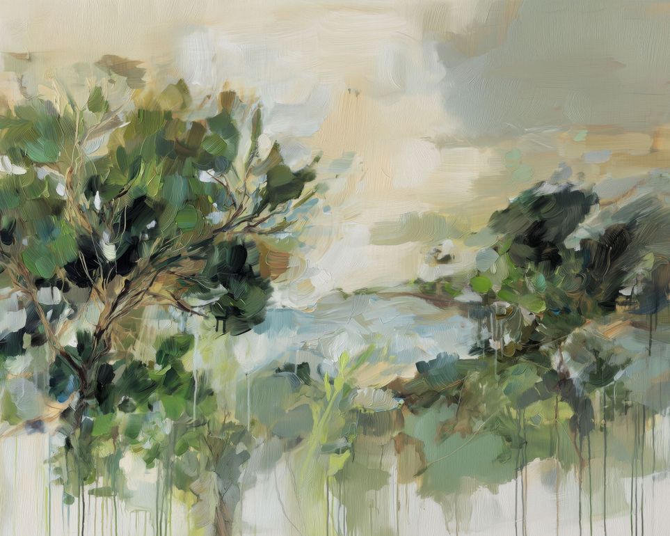 Hillside Trees in Loose Paint
