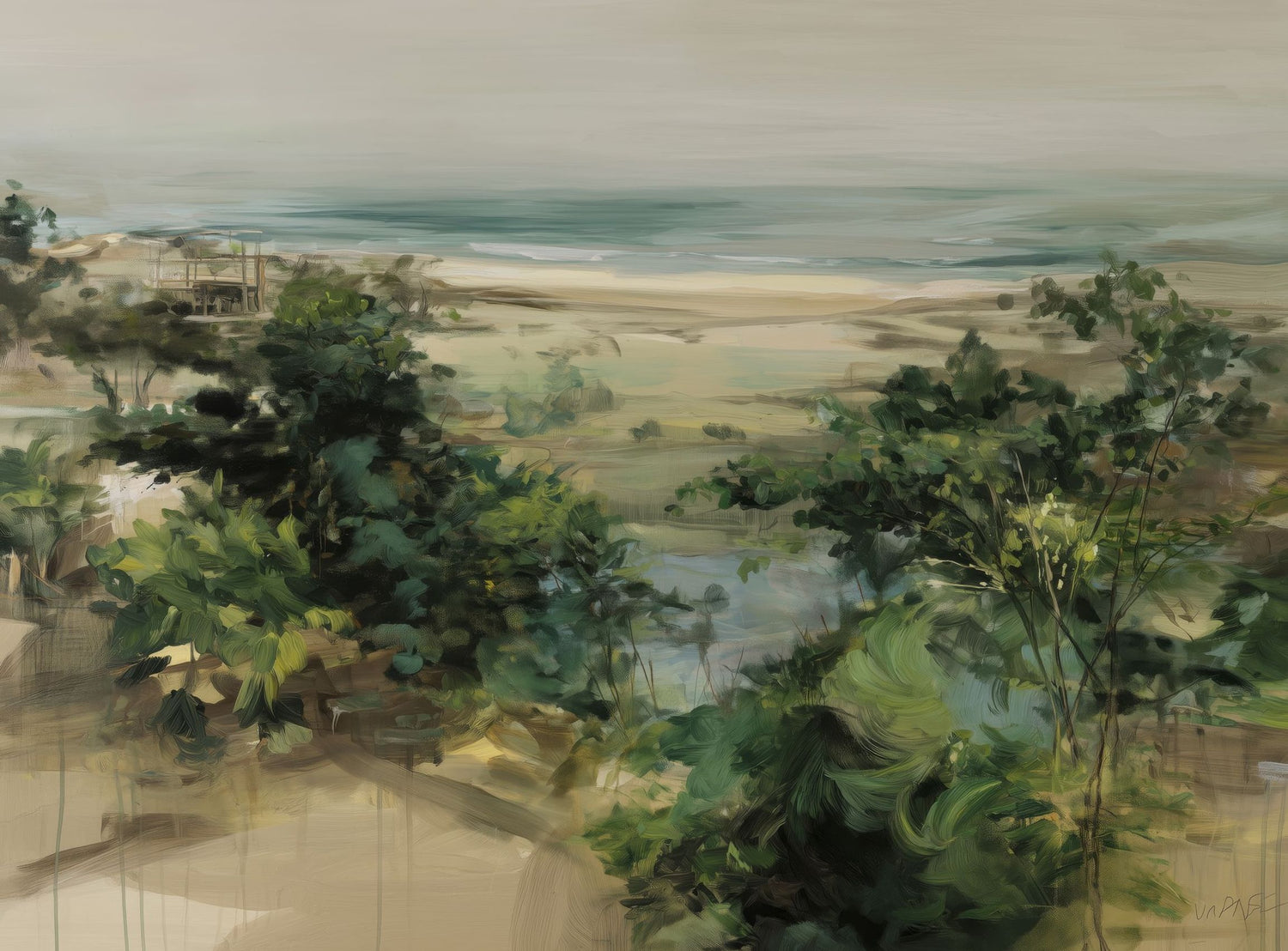 Coastal Dunes with Trees