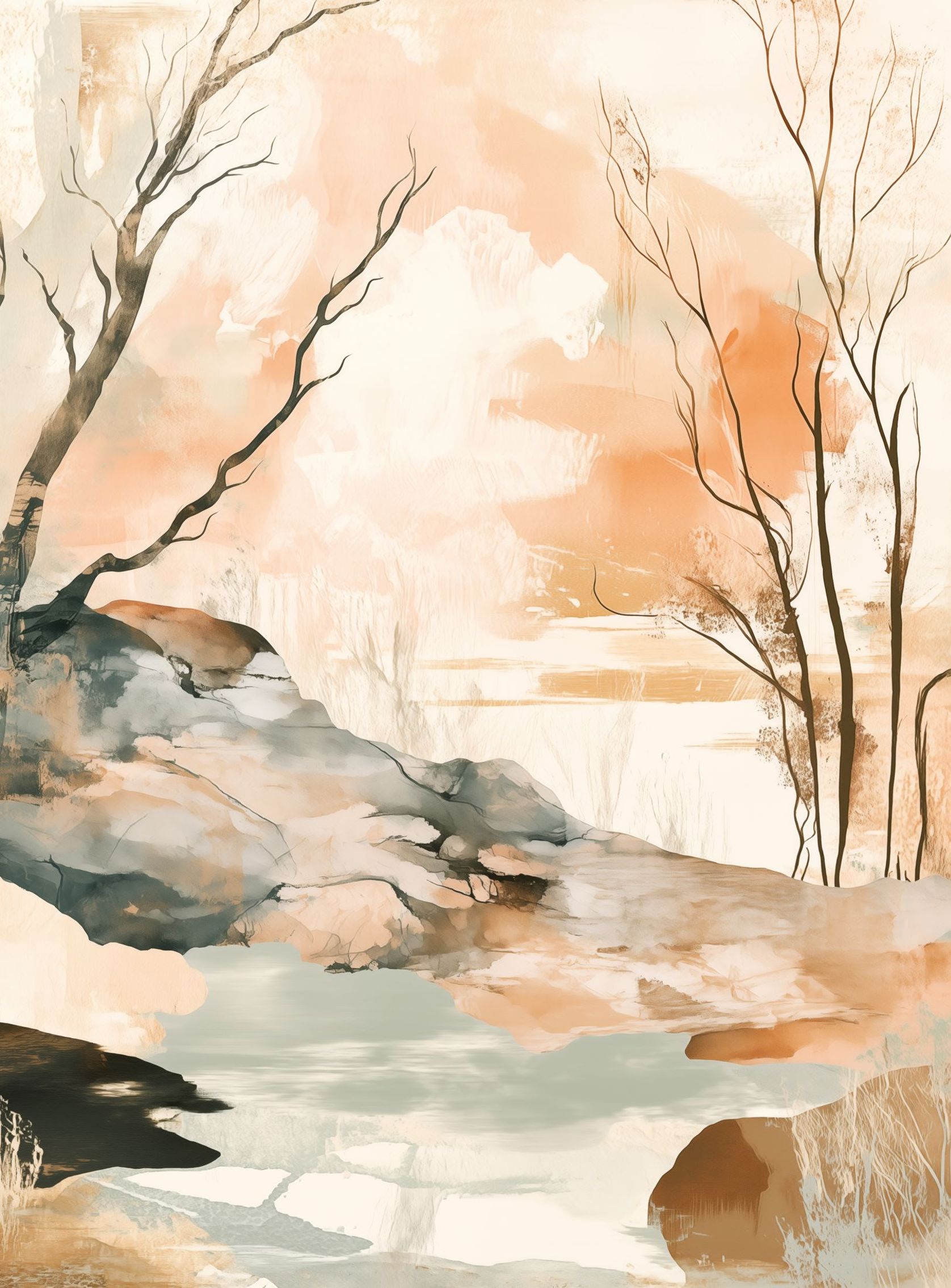 Ink Wash Over Stone Texture