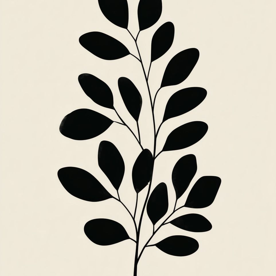 Plant Cutout on Cream