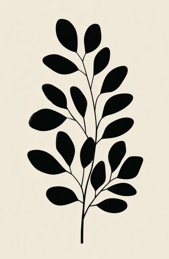 Plant Cutout on Cream