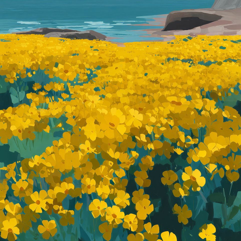Yellow Coastal Wildflowers