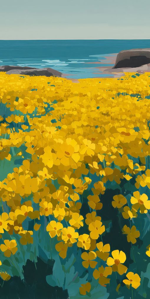 Yellow Coastal Wildflowers
