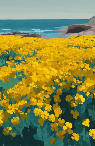 Yellow Coastal Wildflowers