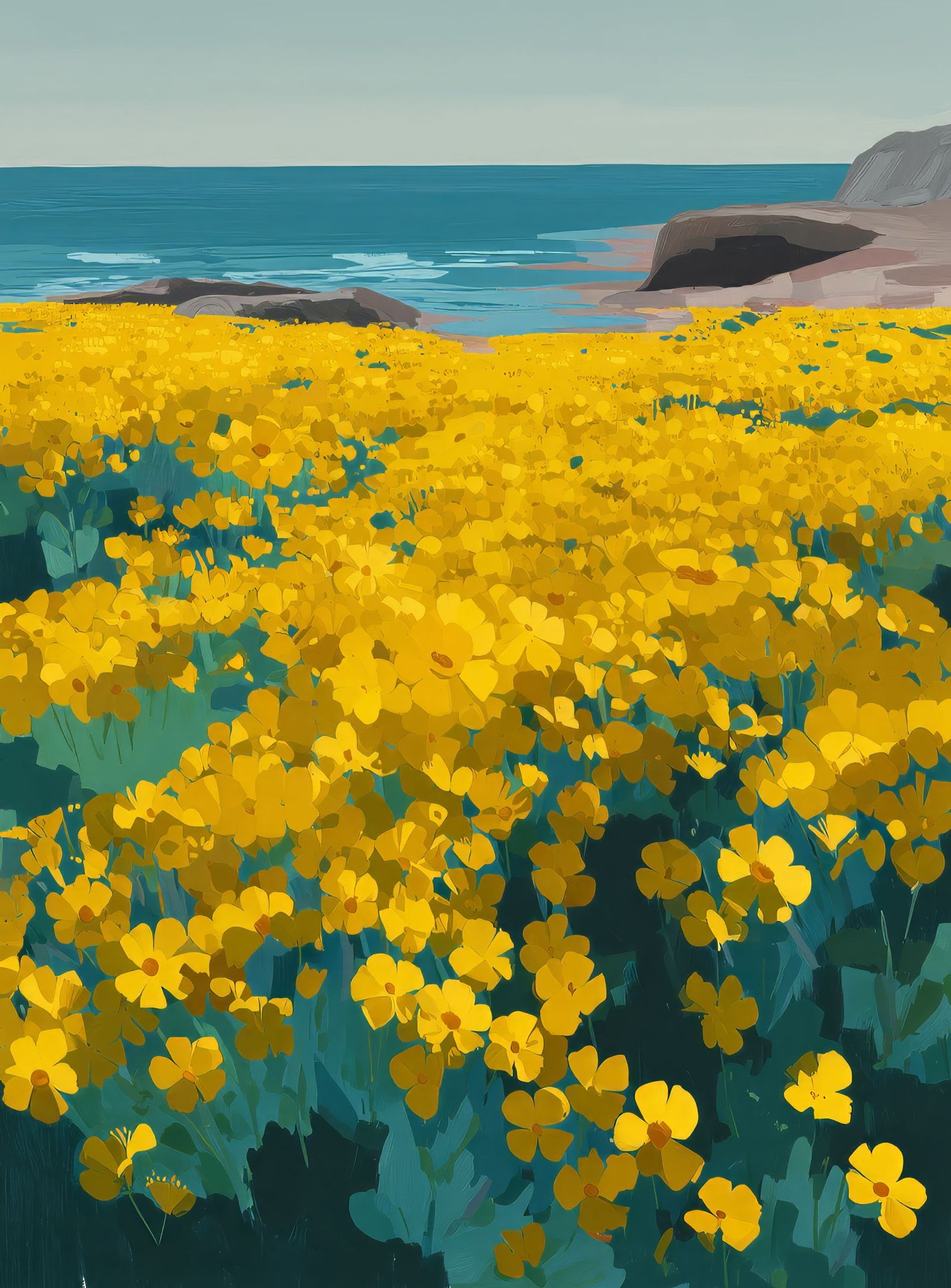 Yellow Coastal Wildflowers