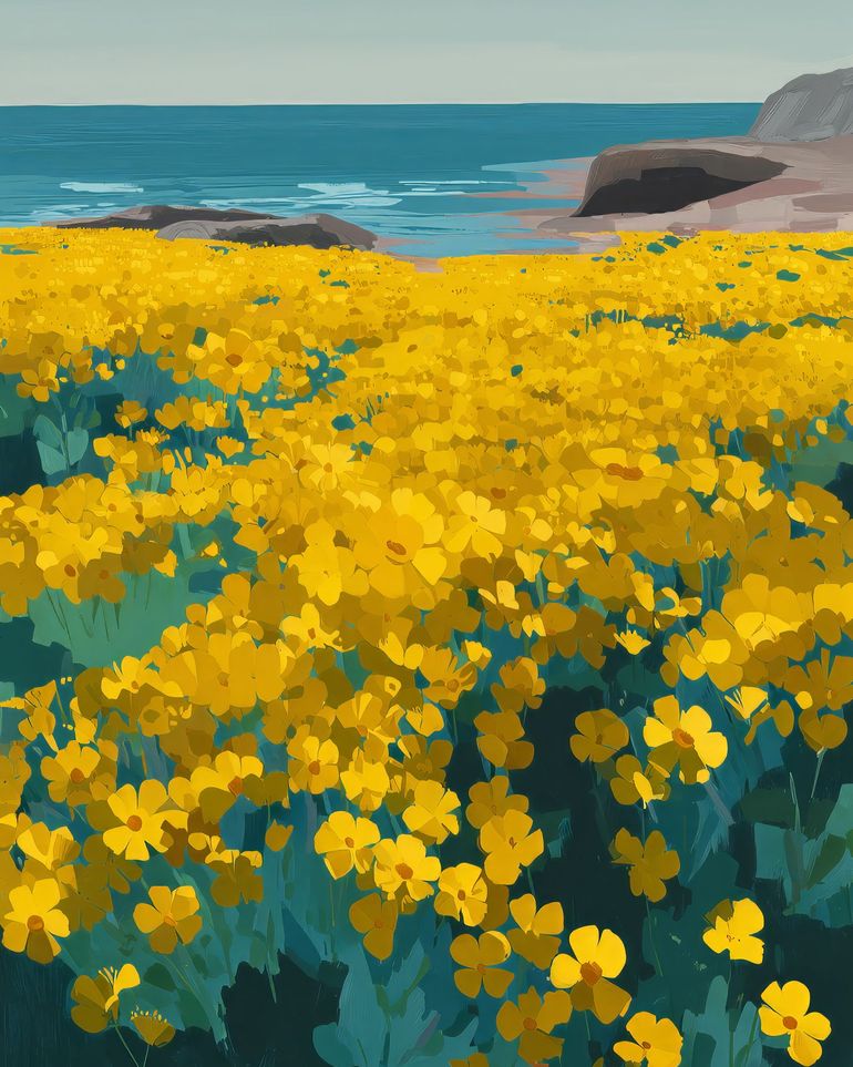 Yellow Coastal Wildflowers